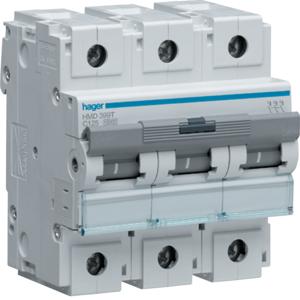 Hager HMD380T Miniature Circuit Breaker, MCB, 3 Pole, 80A, 415V, D Curve, 15KA, Din Rail Mount, 4.5 Module