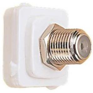 HPM 800FWE TV Outlet Mech, Antenna, Socket, F-Type to F Type, Pay TV, Straight, Flush, Single, 75OHM, RG6, White Electric