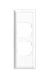 HPM XLA770/2PLWE Excel Series Cover Plate, Flush, Architrave, Vertical/Horizontal, Suit 2 Gang Architrave Switch, White Electric