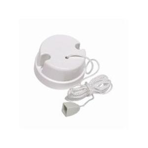 HPM 601WE Pull Cord Ceiling Switch, 240V, 10A, Round, White Electric