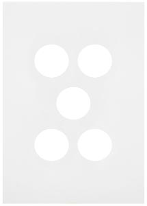 Hager WBQSP5-MW Finesse Series Grid Plate & Cover, Switch Plate, 5 Gang, Less Mech, Flush, Vertical/Horizontal, Matt White