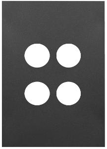 Hager WBQSP4-MB Finesse Series Grid Plate & Cover, Switch Plate, 4 Gang, Less Mech, Flush, Vertical/Horizontal, Matt Black