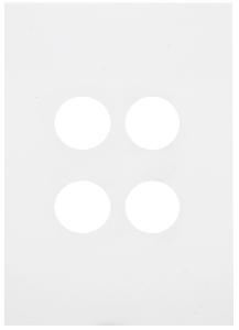 Hager WBQSP4-MW Finesse Series Grid Plate & Cover, Switch Plate, 4 Gang, Less Mech, Flush, Vertical/Horizontal, Matt White