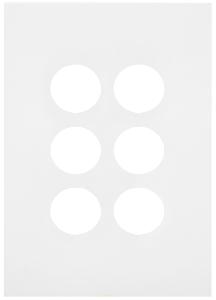 Hager WBQSP6-MW Finesse Series Grid Plate & Cover, Switch Plate, 6 Gang, Less Mech, Flush, Vertical/Horizontal, Matt White