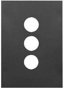 Hager WBQSP3-MB Finesse Series Grid Plate & Cover, Switch Plate, 3 Gang, Less Mech, Flush, Vertical/Horizontal, Matt Black