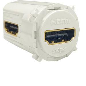 Hager WBMHDMI HDMI Mech, Angled Side Entry, Female, Gloss White