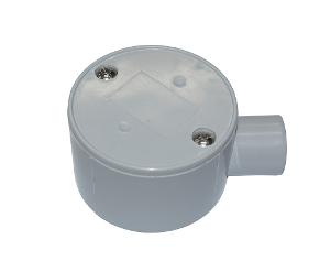 Cabac Tripac JB1-20 Shallow Conduit Junction Box, Round, 20mm 1Way, PVC, Grey