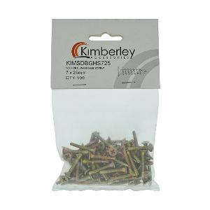 Kimberley SDBGHS725 Self Drill Screw Bugle 7x25mm 100pk