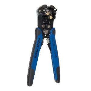 Klein Tools 11061 Self-Adjusting Wire Stripper  and  Cutter, Steel, 210mm, Adjustable Stopper, Grooved Grips, 10-20 AWG Solid, 12-22 AWG Stranded, Blue/Black