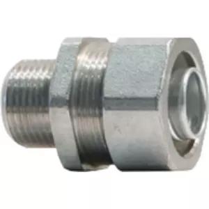 L and C Industrial Supplies LC-32-B LC Series Straight Fitting, Nickel Plated Brass, 32x43mm, M32x1.5mm Thread, Compression Strength 79.1Nm, Outdoor Use, Brass Finish