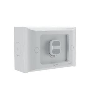 Legrand WL770/1LG Aqua Life Series Weatherproof Switch, IP66, Surface Mount, Horizontal, 1 Gang, 240V 16A, 1 or 2 Way, Limestone Grey