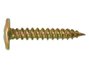 Macsim 9312862055458 Stitching Screw, Button Head, 8G x 16mm, Steel, Phillips Drive, Needle Point, Pack of 100, Yellow Zinc Plated