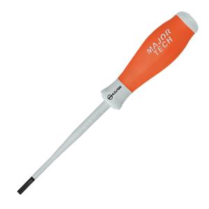 Major Tech 4 100 1000V Insulated Screwdriver, Slimline, 4mm Tip, IEC Approved, Chrome-Molybdenum-Vanadium Steel, Comfi-Grip, Grey/Orange