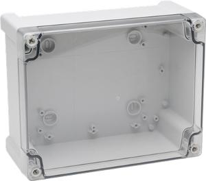 NHP NLP131308T N-Line NLP Series Enclosure, Adaptable Box, Plastic, IP65, IK07, 130mm x 130mm x 75mm, Grey, with Clear Lid
