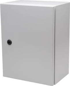 NHP NLS0505021 N-Line NLS Series Enclosure, IP66, IK10, Single Door, Wall Mount, 500mm x 500mm x 210mm, Powder Coated Mild Steel, Grey RAL7035