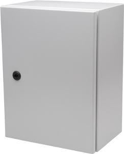NHP NLS1008030 N-Line NLS Series Enclosure, IP66, IK10, Single Door, Wall Mount, 1000mm x 800mm x 300mm, Powder Coated Mild Steel, Grey RAL7035