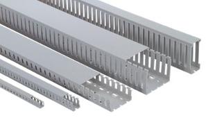 NHP T18060 Iboco Slotted Duct, Open Slot Cable Duct, 80mm x 60mm, PVC, Grey, 2 mtr Length