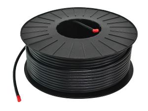 Omega OCCQS6-100 Coaxial Cable, RG6, Quad Shield, 75 Ohm, 100 Mtr Reel, Black
