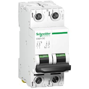Schneider A9N61535 Acti9 Series Miniature Circuit Breaker, MCB, 2 Pole, 32A, 415Vdc, C Curve, 10KA, Din Rail Mount, 2 Module, C60H-DC
