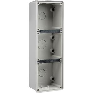 Schneider EY56E3 Easy56 Series Enclosure, Mounting Base Only, IP66, 3 Gang, 294mm H x 101mm W x 63mm D, Surface Mount, 2 X 25mm & 1 X 32mm Conduit Entries, Grey