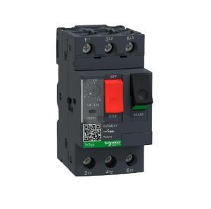 Schneider GV2ME08 TeSys Deca Series Motor Circuit Breaker, Thermal Magnetic, Screw Clamp Terminals, 415V, 3 Pole, 2.5A-4A, Din Rail Mount