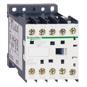 Schneider LC1K1601E7 TeSys K Series Contactor, 3 Pole, 48Vac, 16A AC3, 1 N/C Auxiliary, Screw Terminals, Din Rail Mount, 57mm x 58mm x 45mm