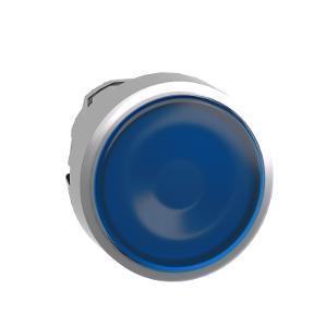 Schneider Electric ZB4BW363 Head for illuminated push button, Harmony XB4, metal, Blue flush, 22mm, universal LED, spring return, plan lens, unmarked