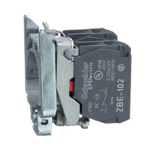 Schneider Electric ZB4BZ104 Single contact block with body fixing collar, Harmony XB4, metal, screw clamp terminal, 2NC