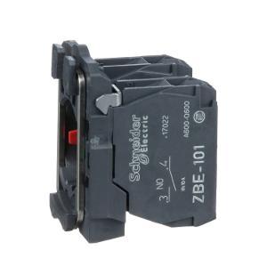 Schneider ZB5AZ105 Harmony XB5, Single contact block with body fixing collar, plastic, screw clamp terminal, 1NO+1NC
