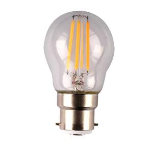 SAL LFR27B22D/C Fancy Round LED Lamp, Dimmable, 4W, Clear Glass, B22 Base, 320degrees Beam Angle, CRI >80, 2700K Warm White, 71x45mm