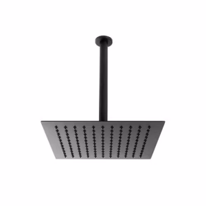 Alder Lynx Rain Shower Square With Ceiling Arm 300mm Black 98088