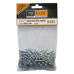 Repelec TNB316112MT Metal Thread Screws, Machine Screws, Round Head, Combination Flat/Phillips Head, Zinc Plated Steel, 3/16" x 1.1/2", 50 Pack