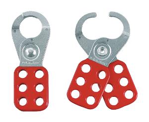 Cabac ULO-ES-SLH-42 Lockout Hasp Vinyl Coated, Traditional style lockout/tagout scissor hasp for up to 6 locks, Plated Steel Lockout Hasp with Red Vinyl Coating, Suits padlocks up to 9mm shackle di...