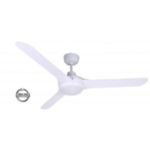 Ventair SPYDA 56IN Ceiling Fan, 1400mm, 3 Blade, AC, Dimmable Tri Colour LED Light, True Spin Technology, Indoor/Outdoor Use, 220RPM, White