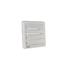 Ventair V125GS Exhaust Fan Grille, Gravity Shutter, Wall Mount, 125mm Duct, 180mm x 180mm, White