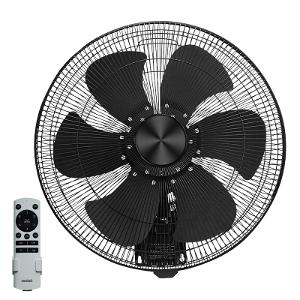 Ventair WAL45-DC Wall Fan, 450mm Oscillating, 6 Blades, DC Motor, 10800m³/hr Airflow, Remote Control, 60dBA, 90W, 220-240VAC, Matte Black Finish