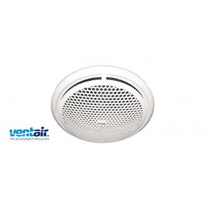 Ventair WRSAX200 Ultraflo 200 Series Exhaust Fan, Ceiling Mount, High Extraction Axial Fan, Round, IPX2, 270mm O/D, 240mm Cut Out, 240V 25W, 480m3 Hour, White
