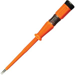 Major VNS1410 Flat Neon Screwdriver, Test Pencil, Slotted, 3.5mm x 100mm Blade x 190mm Length, Detects Voltage From 110V – 250V AC, Test Mains Circuits to See if They Are Live