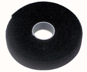 Cabac VT25BK-25M Pro Hook And Loop Tape, Velcrose Cable Tie, 25mm x 25mtr Roll, Black, Nylon