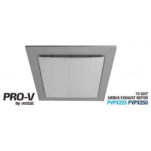 Ventair ABG250SS-SQ Airbus 250 Exhaust Fan Grille, Square, Suit PVPX225 or PVPX250 Airbus Modular, 326mm x 326mm, Silver