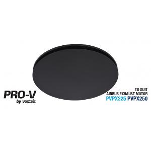 Ventair ABGHF250MB-RD Airbus 250 Exhaust Fan Grille, Round High Airflow Fascia, Suit PVPX225 or PVPX250 Airbus Modular, 326mm O/D, Black