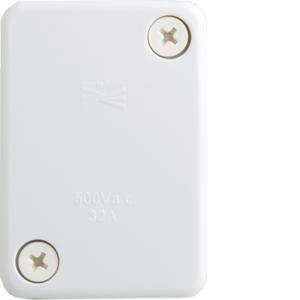 Hager WBAJB4 Junction Box, Large, Rectangular, with 1 Earth and 3 Active Loose Connectors, Screw on Lid, 71mm x 100mm x 56mm, Gloss White