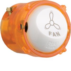Hager WBM20F Switch Mech, Rocker, Engraved Fan, Single Pole, 250V 20A, Gloss White