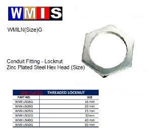Williams Mining LN25G, Conduit Fitting - Locknut Zinc Plated Steel  Hex Head M25