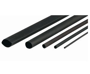 Cabac XLP25BK/4FT, Heatshrink Thin Wall Unlined Polyolefin 25.4mm - 12.7mm Black 1.2M Length XLP Series