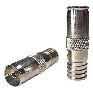 Matchmaster DA-P4H Coaxial Connector, Connector RG6 IEC (PAL) Female Crimp (10 Pack), Suitable for RG6 coaxial cable, Ideal connector for making TV fly leads
