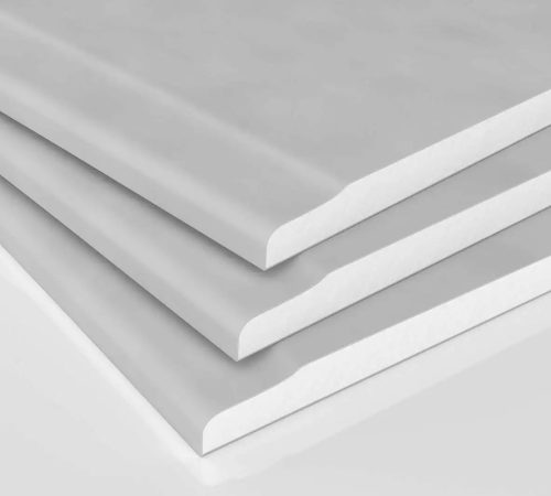 Close-up of layered white foam boards forming a stepped corner in grayscale